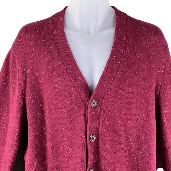 VTG  Y2K 90s Gap Mens L Burgundy Cardigan Sweater Pockets Wool Blend Grandpacore - Picture 4 of 16
